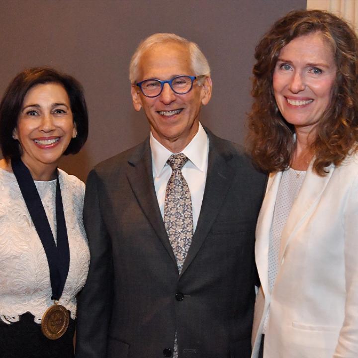 Carol St. George (left) pictured with Howard Konar and his wife, Meribeth Konar 